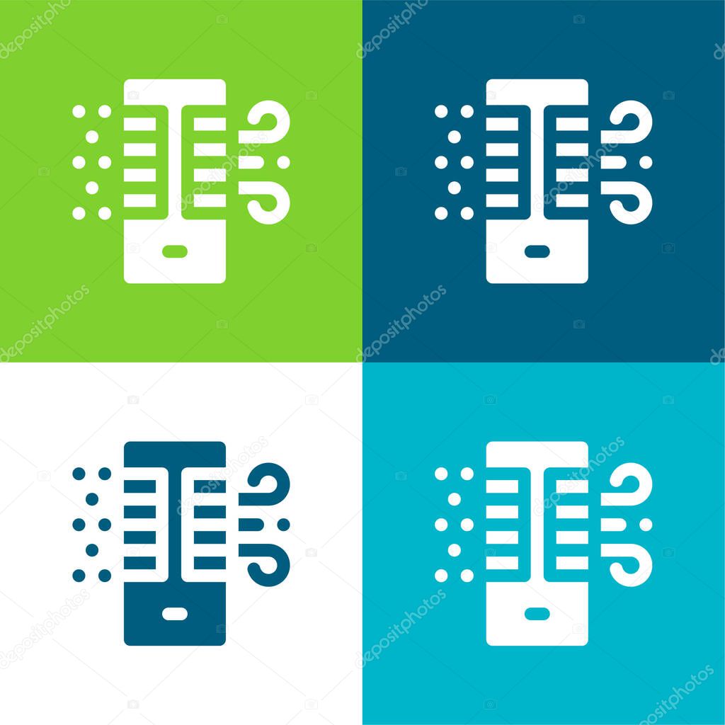 Air Purifier Flat four color minimal icon set