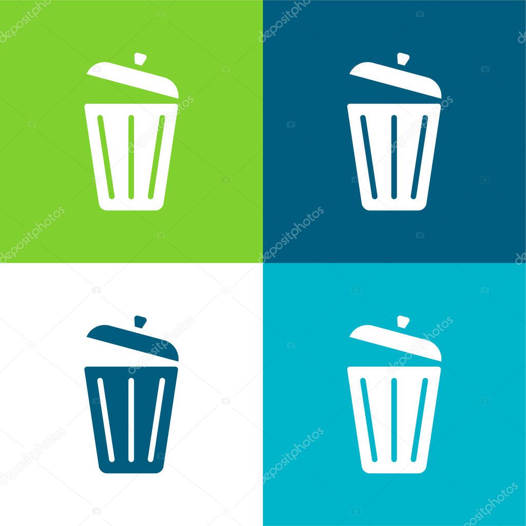 Bin Flat four color minimal icon set