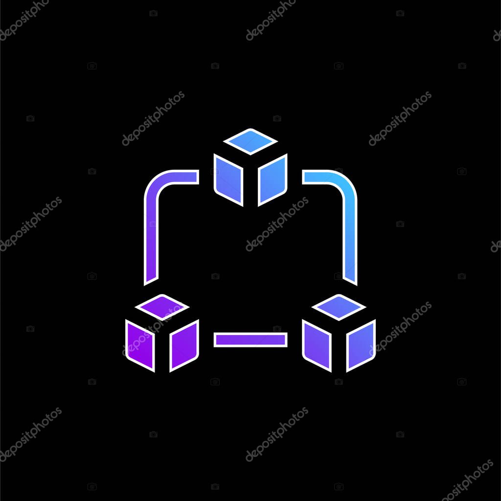 Blockchain blue gradient vector icon