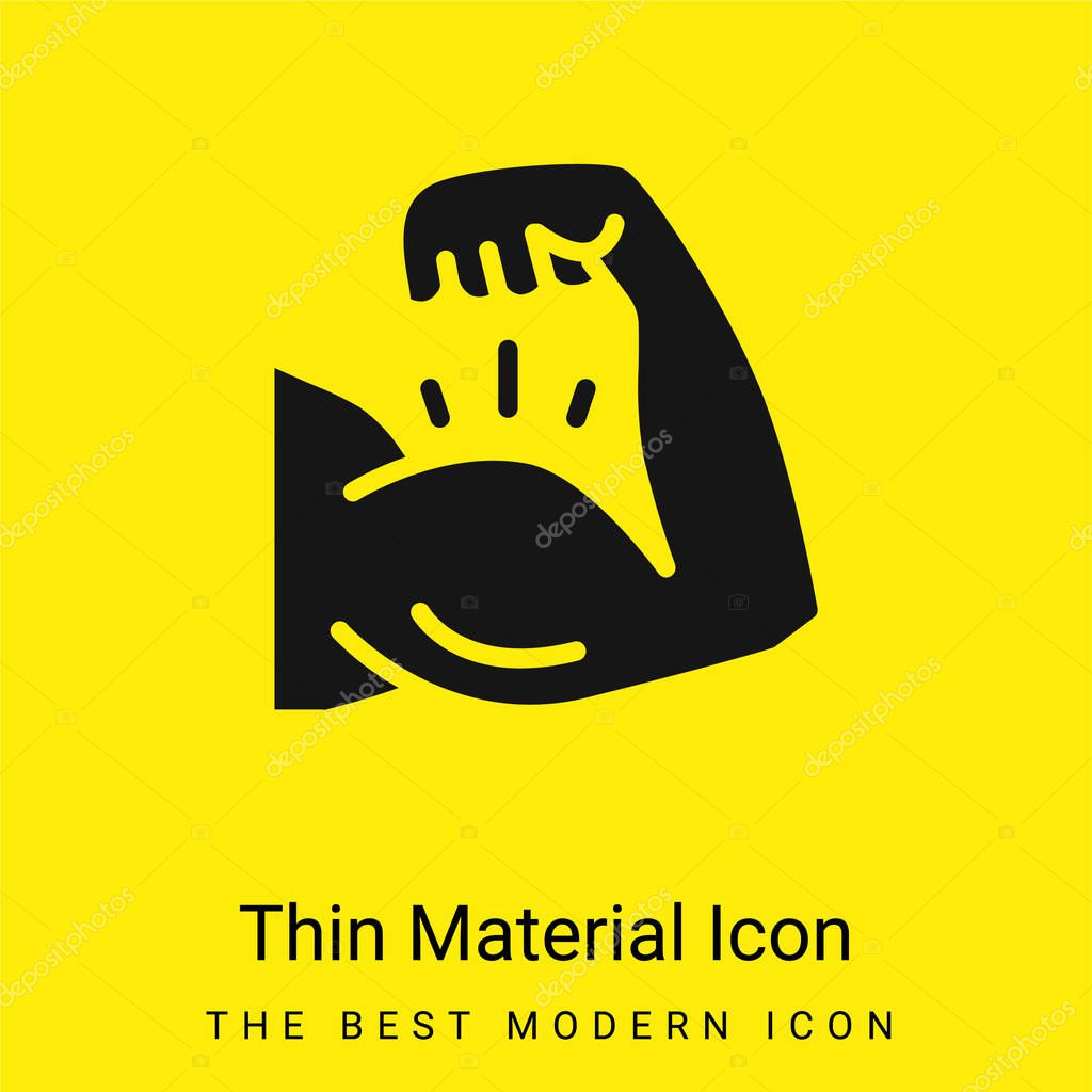 Bodybuilding minimal bright yellow material icon