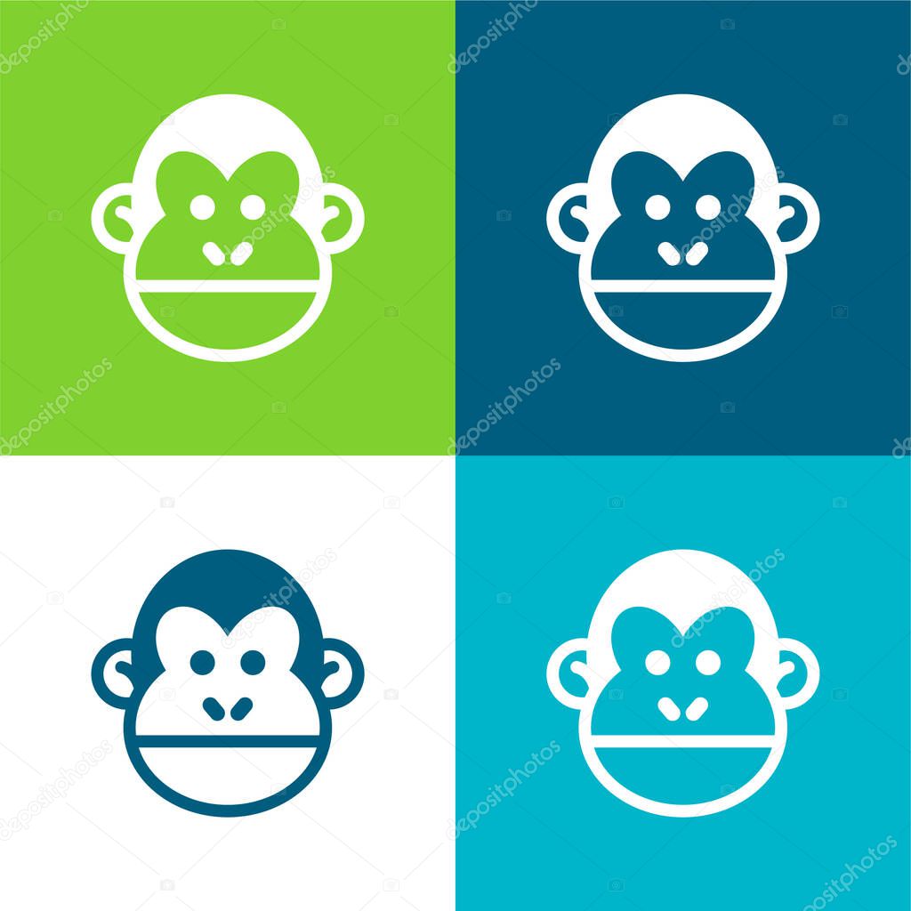 Animal Flat four color minimal icon set