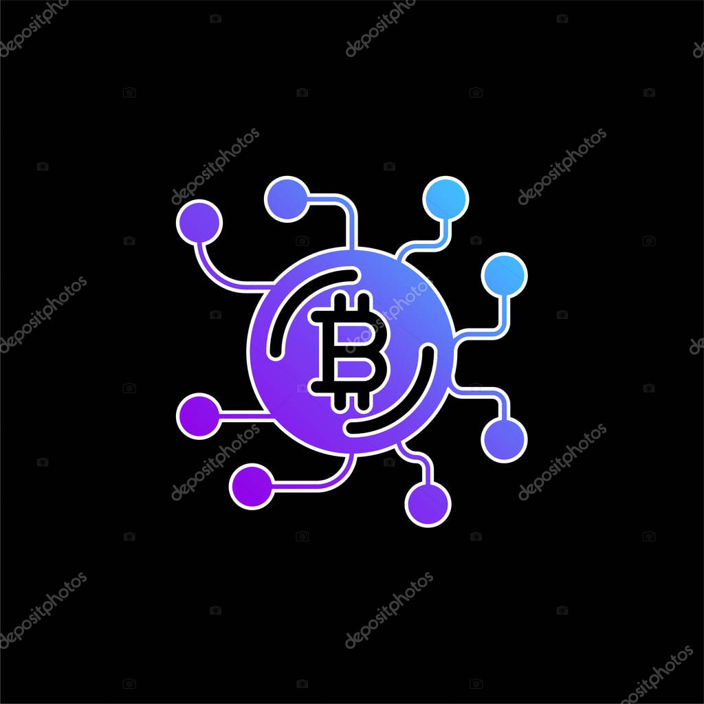 Bitcoin blue gradient vector icon