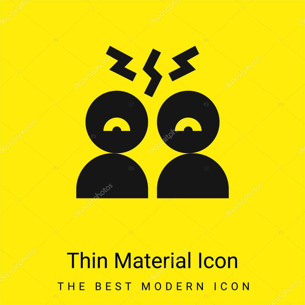 Angry minimal bright yellow material icon