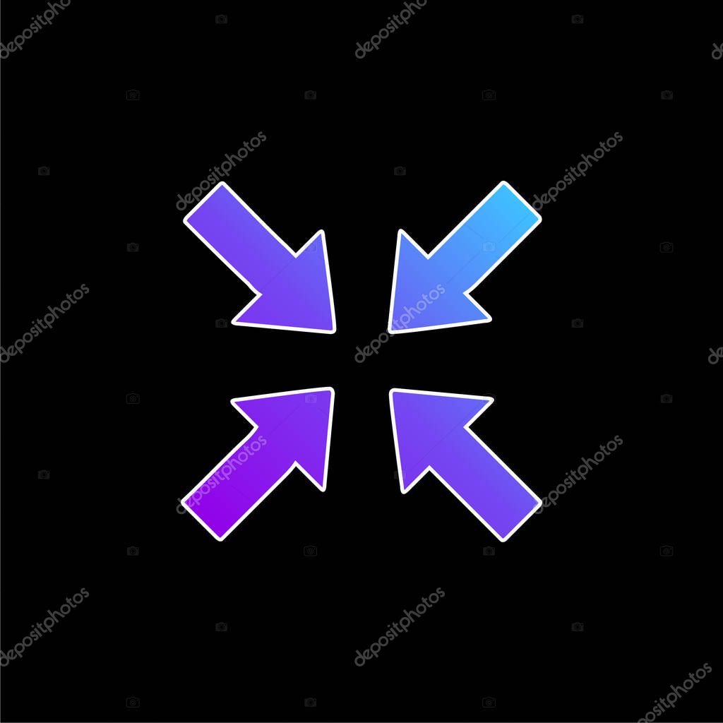 Arrows Pointing To Center blue gradient vector icon