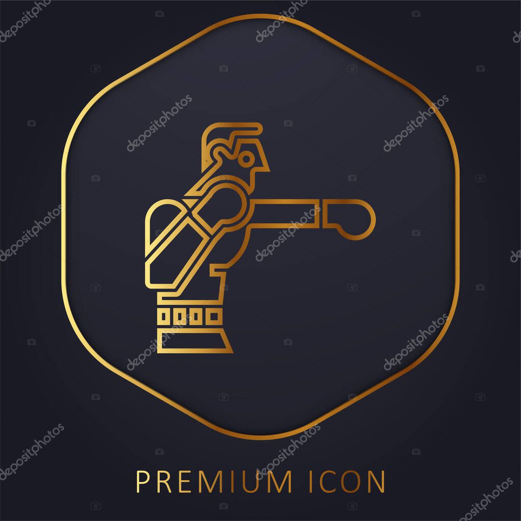 Boxing golden line premium logo or icon