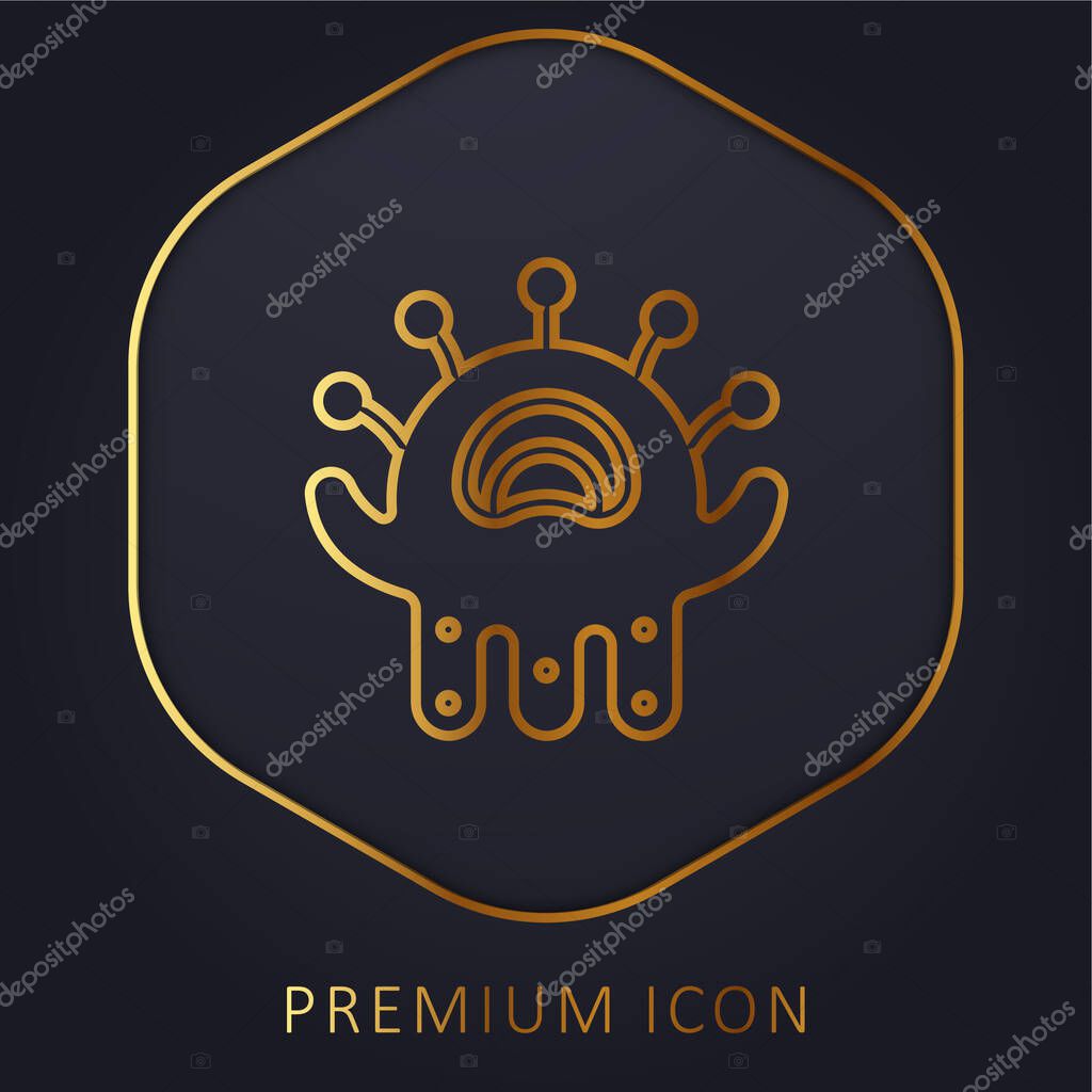 Alien golden line premium logo or icon