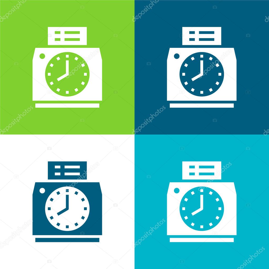 Attendance Flat four color minimal icon set
