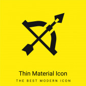 Íj és nyíl minimális fényes sárga anyag ikon