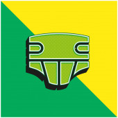 Erwachsene Windeln Grüne und gelbe moderne 3D-Vektor-Symbol-Logo