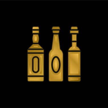 Alkol altın kaplama metalik simge veya logo vektörü