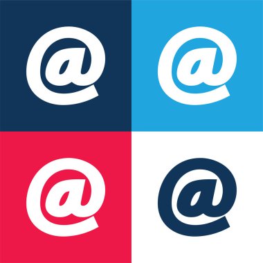 Arroba Sembol mavi ve kırmızı en küçük simge kümesi