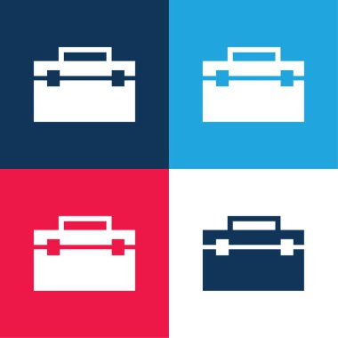 Siyah Portföy mavi ve kırmızı dört renk simgesi