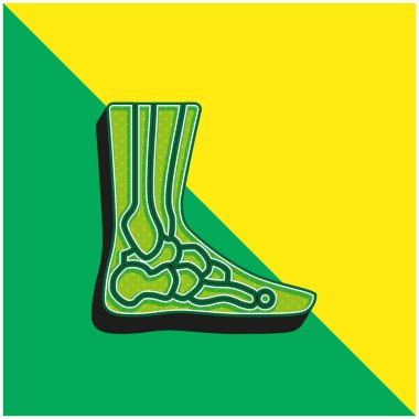 Ayak bileği yeşili ve sarı modern 3d vektör simgesi logosu