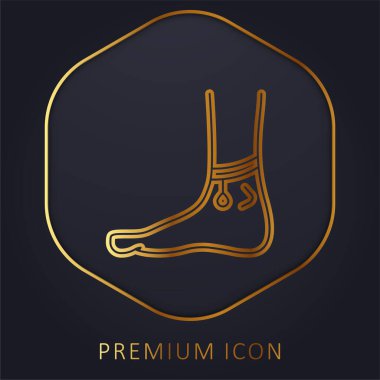 Ayak bileği altın çizgisi prim logosu veya simgesi