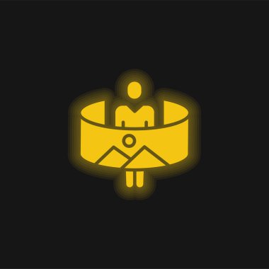 360 sarı parlak neon simgesi