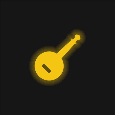 Banjo sarı parlak neon simgesi