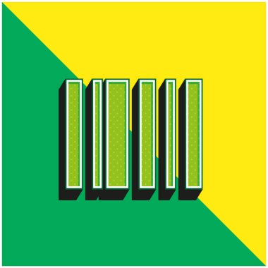 Barkod Yeşil ve Sarı Modern 3D vektör simgesi logosu