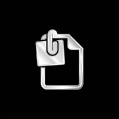 Dosya gümüş kaplamalı metalik simgeye ekleme