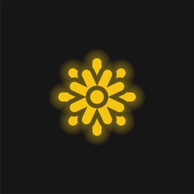 Aster sarı parlak neon simgesi