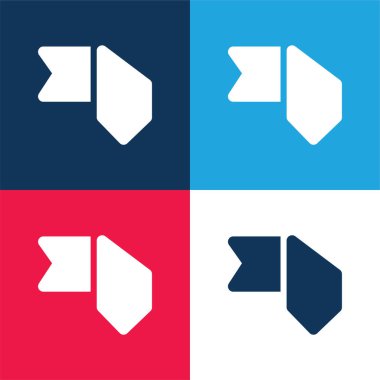 Yer imi mavi ve kırmızı dört renk en az simge kümesi