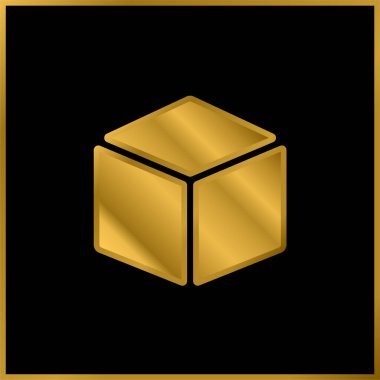 Kutu altın kaplama metalik simge veya logo vektörü