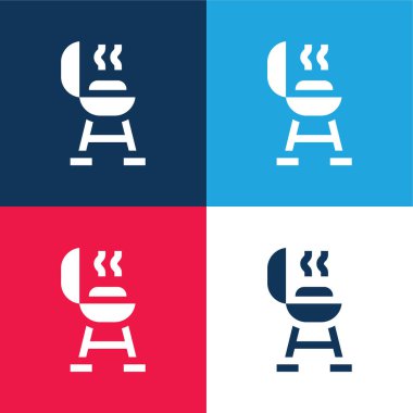 Barbekü Izgara mavi ve kırmızı En az dört renk simgesi