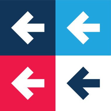 Arrow Pointing To Left blue and red four color minimal icon set clipart