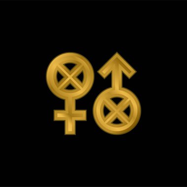Bifobi altın kaplama metalik simge veya logo vektörü
