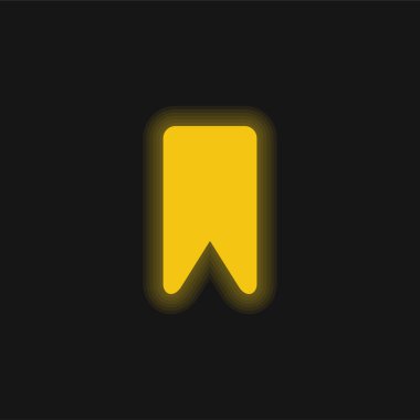 Yer imi sarı parlak neon simgesi