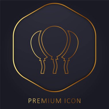Balonlar altın çizgi prim logosu veya simgesi
