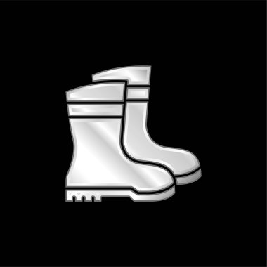 Çizmeler gümüş kaplama metalik simge