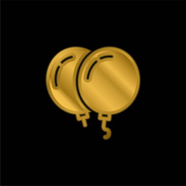 Balonlar altın kaplama metalik simge veya logo vektörü