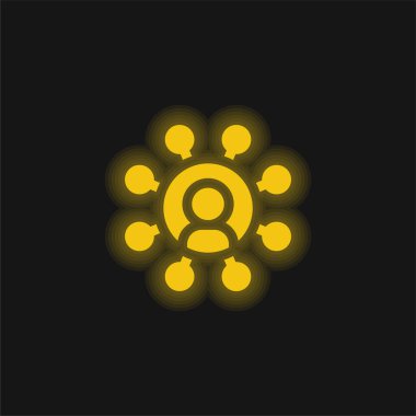 Bağlı sarı parlak neon simgesi