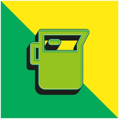 Beaker Green and yellow modern 3d vector icon logo clipart