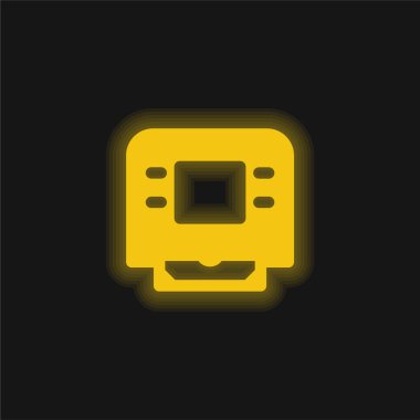 ATM Makinesi sarı parlak neon simgesi