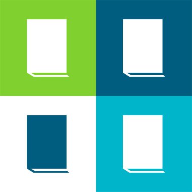 Kitap Düz 4 renk minimal simgesi seti