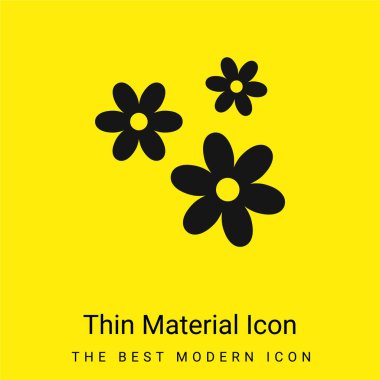 3 Flowers minimal bright yellow material icon clipart