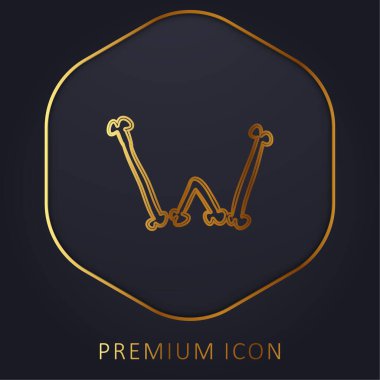 Bones W, Cadılar Bayramı Tipografi Altın Çizgi prim logosu veya simgesi Özetledi