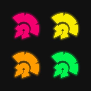 Antik Hint Müzesinin Dört Renkli Parlak neon vektör simgesi