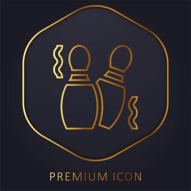 Bowling Logosu Altın Hat prim logosu veya simgesi