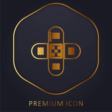 Bandaj altın çizgi premium logo veya simge