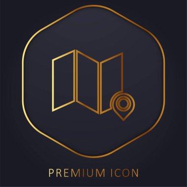 Address golden line premium logo or icon clipart