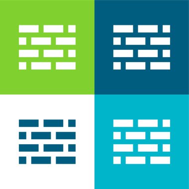 Tuğla Duvarı Düz 4 renk en küçük simge kümesi