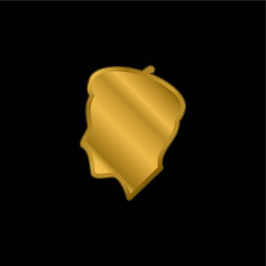 Sanatçı Profili altın kaplama metalik simge veya logo vektörü