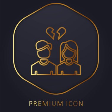 Altın çizgi premium logosunu veya simgesini ayır