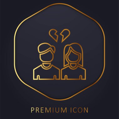 Break Up golden line premium logo or icon clipart
