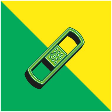 Yara bandı Ana Hattı Değişkeni Yeşil ve Sarı 3D vektör simgesi logosu