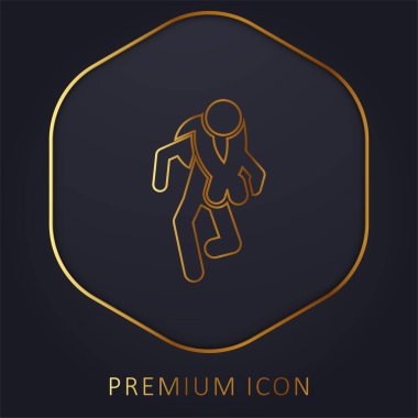 Macera Sport Siluetleri altın çizgi prim logosu veya simgesi