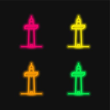 Auckland four color glowing neon vector icon clipart