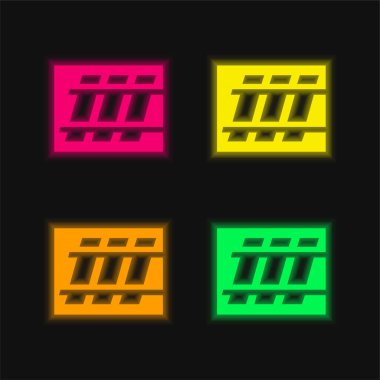 Belo Horizonte Metro Logosu 4 renkli neon vektör simgesi